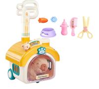 FHGSPQWM Lovely Electric Plush Dog & Animal Inside Easy Carry Pull Along House Imaginative Playhouse Suitable for Kids Entertainment Imaginative Playhouse