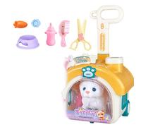 FHGSPQWM Lovely Electric Plush Dog & Animal Inside Easy Carry Pull Along House Imaginative Playhouse Suitable for Kids Entertainment Imaginative Playhouse