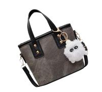 FHGSPQWM Modern Crossbody Purse with Decorative Pendant Strong PU Leather Multi Pocket Storage Daily Use Essential Versatile Shoulder Bag