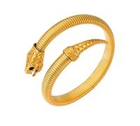 FHGSPQWM Modern Open End Snake Bangle with Brilliant Zircon Detail and Sturdy Stainless Steel Build Unique Accessory Adjustable Snake Bangle