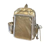 FHGSPQWM Modern Unisex Book Bag with Storage Space Japanese Cartoon Design Breathable Shoulder Strap for Commuters Anime Themed PU Leather Backpack