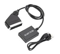 FHGSPQWM Plugs and Play SCART to HDTV Converter Adapter for Connecting Retro Electronics to Displays Highly Definition Low Power SCART to HDTV Video Converter for Stable Transfer