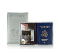 FHGSPQWM Sophisticated Passport Holder Wallet with Hot Stamping World Map Card Organizers Case Wedding Traveling Couples Passport Sleeve