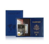 FHGSPQWM Sophisticated Passport Holder Wallet with Hot Stamping World Map Card Organizers Case Wedding Traveling Couples Passport Sleeve