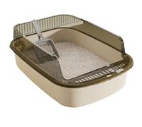FHGSPQWM Thickened Half Enclosed Cats Litter Pan for Indoor Stop Scatter and Controls Odors Simple Assembly for Home Use Litter Box