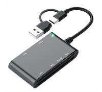 FHGSPQWM USB C and USB a Intelligent Card Reader with Plugs and Play Feature Two Port for Laptops Desktops and Tablets for Laptops