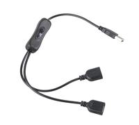 FHGSPQWM USB Male To Double Female Power Cable Switcher Control Fast Charging 5V2A Multiple Devices Charging Durability Design USB Adapter For Cooling Fan