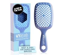 FHI Heat UNbrush Detangling Brush for Pain-Free Brushing on All Wet or Dry Hair Types - Durable DuoFlex Anti-Static Bristles, Lightweight Handle, Vented Hair Brush, Iris Dark Blue