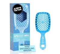 FHI Heat UNbrush Mini Detangler Brush for Pain-Free Brushing on All Wet or Dry Hair Types - Durable Duoflex Anti-Static Bristles, Lightweight Handle, Vented Mini Hair Brush, Sapphire Blue