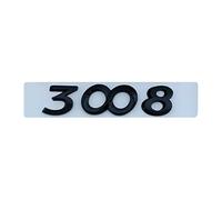 FHIASTGL 3D ABS Chrome Silver Black Car Rear Trunk Decal Emblem Badge Letters Number Sticker Fit For Peugeot 2008 3008 4008 5008 Accessories logo(3008 Black)