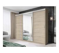 FHIF DALLAS Modern Sliding Door Wardrobe with Mirror (250cm, Oak)