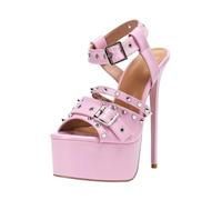 FhiHUEpr Women's 16cm Non-Slip Cute Pink Heels