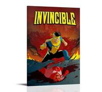 FHILTNMWC Adult Animated Superhero Invincible Vintage TV Series Poster Print Painting for Bedroom Canvas Wall Art Aesthetic Decorative12x18inch(30x45cm) Frame-style