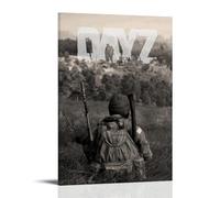 FHILTNMWC Funny Multiplayer DayZ Survival Vintage Video Game Poster Framed Canvas Poster Built In Wooden Frame Home Bedroom Garage Art Deco 12x18inch(30x45cm) Frame-style
