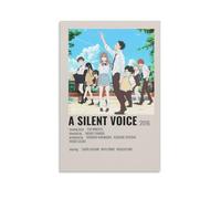 FHILTNMWC Japanese Anime A Silent Voice Poster Love Movie Poster Framed Canvas Poster Built In Wooden Frame Home Bedroom Garage Art Deco 12x18inch(30x45cm) Unframe-style