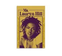 FHILTNMWC Lauryn Poster Hill Rapper Singer Actress Vintage Music Poster Framed Canvas Poster Built In Wooden Frame Home Bedroom Garage Art Deco 12x18inch(30x45cm) Unframe-style