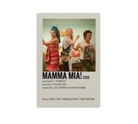 FHILTNMWC Mamma Poster Mia Jukebox Musical Romantic Comedy Movie Poster Framed Canvas Poster Built In Wooden Frame Home Bedroom Garage Art Deco 12x18inch(30x45cm) Unframe-style