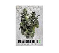 FHILTNMWC Metal Poster Gear Solid Action-adventure Stealth Retro Video Game Poster Framed Canvas Poster Built In Wooden Frame Home Bedroom Garage Art Deco 08x12inch(20x30cm) Unframe-style