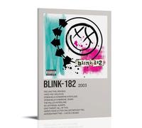 FHILTNMWC Rock Band Blink-182 Minimalist Vintage Music Poster Print Painting for Bedroom Canvas Wall Art Aesthetic Decorative08x12inch(20x30cm) Frame-style