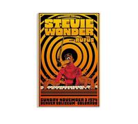 FHILTNMWC Stevie Poster Wonder Singer Musician Vintage Music Poster Framed Canvas Poster Built In Wooden Frame Home Bedroom Garage Art Deco 24x36inch(60x90cm) Unframe-style