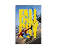 FHILTNMWC The Fall Poster Guy Action Comedy Minimalist Vintage Movie Poster Framed Canvas Poster Built In Wooden Frame Home Bedroom Garage Art Deco 12x18inch(30x45cm) Unframe-style