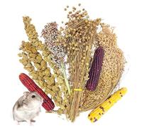 Fhiny Natural Hamster Sprays Edible Hamster Bedding Air-Dried Grain Set for Habitat Decor Mice Cage Accessories for Gerbils Lemmings Parrots Rats and Other Small Animals