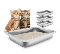 Fhiny Open Cat Litter Box, Kitten Potty Pan Semi-Enclosed Foldable Waterproof Travel Toilet for Indoor Cats Small Pet Kitty Rabbit Supplies Easy to Clean and Assemble, Cat Boxes