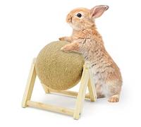 Fhiny Rabbit Scratch Toy, Natural Sisal Scratching Ball for Indoor Kittens, Claws Scratcher for Small Pets (Small)