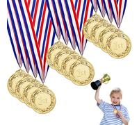 Fhioevt 12 Pcs Medals for Children 2 inch Metal Medals Gold Winner Medals for Kids Adults Medal with Ribbon 1st 2nd 3rd Place Kids Toy Award Medals for Football Match Sports Day