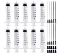 Fhis Dispensing 30ml 30cc Syringe Luer Lock UP+16G Blunt Tip Needle Length 10cm Pack of 10