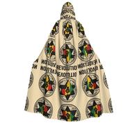 FHIZOAL A Raised Fist Adult Hooded Cloak Vampire Witch Cape Halloween Christmas Cosplay Costumes Themed Parties