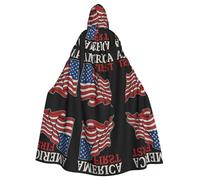 FHIZOAL America First Hooded Cloak Hooded Robe Halloween Christmas Witch Vampires Grim Reaper Costume Cosplay Party