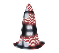 FHIZOAL American Flag Halloween Hooded Cape For Teenagers Witch Vampires Grim Reaper Costume Themed Parties Comic Con