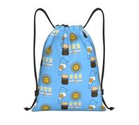 FHIZOAL Argentina Flag Sun Stars Beer Drawstring Bags Waterproof Sports String Backpacks Lightweight Yoga Training Swimming Travel