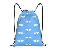 FHIZOAL Argentinian Flag Star Drawstring Bags Waterproof Sports String Backpacks Lightweight Yoga Training Swimming Travel