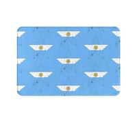 FHIZOAL Argentinian Flag Star Non-Slip Flannel Doormat Home Decor Floor Mat Bathroom Kitchen Front Back Door Entrance