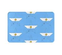 FHIZOAL Argentinian Flag Star Non-Slip Flannel Doormat Home Decor Floor Mat Bathroom Kitchen Front Back Door Entrance