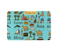 FHIZOAL Asia Europe Africa Non-Slip Flannel Doormat Home Decor Floor Mat Bathroom Kitchen Front Back Door Entrance