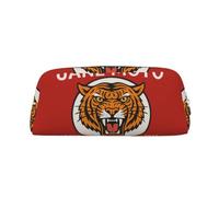 FHIZOAL Bold Tiger Des Pencil Bag Stand Up Stationery Storage Case Student Office College Cosmetic