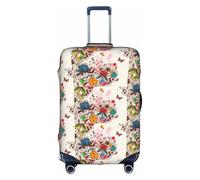 FHIZOAL Colorful Flower Butterfly Elastic Anti Scratch Suitcase Cover Travel Luggage Protector Dust-Proof for 18-32 Inch Baggage
