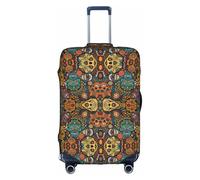 FHIZOAL Colorful Sugar Skulls Elastic Anti Scratch Suitcase Cover Travel Luggage Protector Dust-Proof for 18-32 Inch Baggage