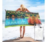 FHIZOAL Colorful Trees Lake River Pond Quick Dry Towel Microfibre Towel Super Absorbent Ultra Compact Gym Sports Beach Camping Travel