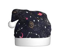 FHIZOAL Constellation Star Clusters Galaxies Adult Christmas Decorative Hat Festive Plush Hat Soft Lightweight New Year'S Party Holiday