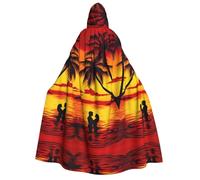 FHIZOAL Couple On Beach Sunset Adult Hooded Cloak Vampire Witch Cape Halloween Christmas Cosplay Costumes Themed Parties