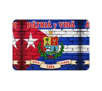 FHIZOAL Cuba Flag With Patria Non-Slip Flannel Doormat Home Decor Floor Mat Bathroom Kitchen Front Back Door Entrance