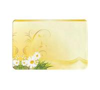 FHIZOAL Curving Chamomile Flowers Flying Butterflies Non-Slip Flannel Doormat Home Decor Floor Mat Bathroom Kitchen Front Back Door Entrance
