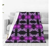 FHIZOAL Cute Purple Butterfly Ultra-Soft Micro Fleece Blanket Flannel Blanket Skin Friendly Breathable Couch Bed Living Room