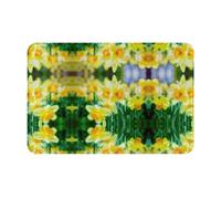 FHIZOAL Daffodil Flower Non-Slip Flannel Doormat Home Decor Floor Mat Bathroom Kitchen Front Back Door Entrance
