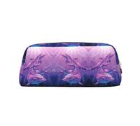 FHIZOAL Dolphins Art Pencil Bag Stand Up Stationery Storage Case Student Office College Cosmetic