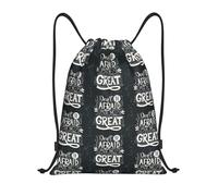 FHIZOAL Don'T Be Afraid To Be Great Drawstring Bags Waterproof Sports String Backpacks Lightweight Yoga Training Swimming Travel